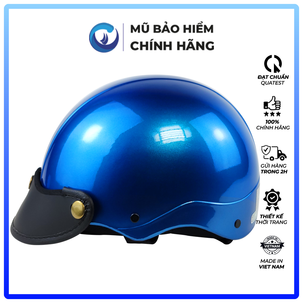 Mũ Bảo Hiểm 1/2 Đầu Blue Sea A104 - Màu Xanh Navy