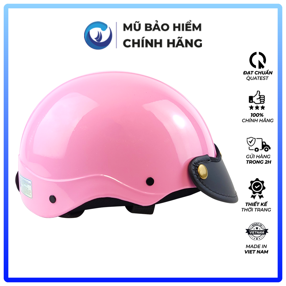 Mũ Bảo Hiểm 1/2 Đầu Blue Sea A104 - Màu Hồng Phấn