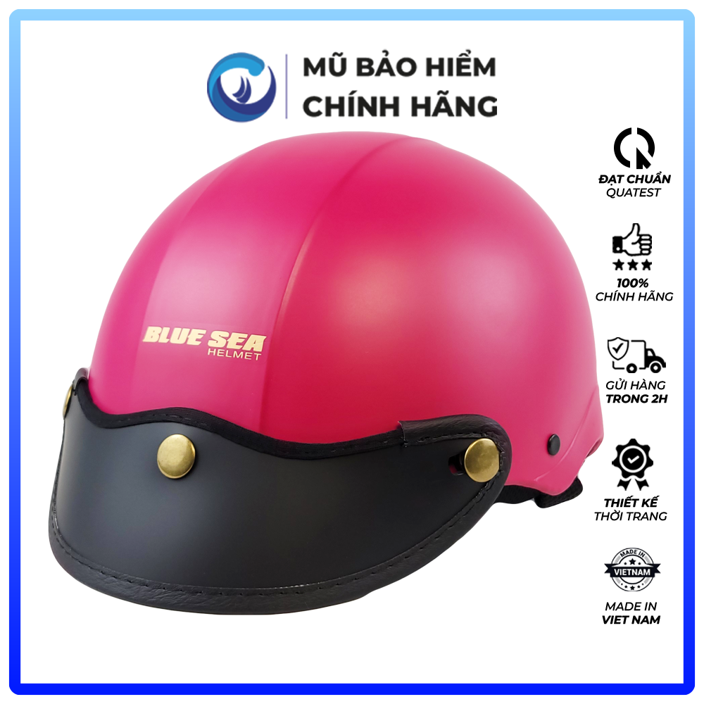 Mũ Bảo Hiểm 1/2 Đầu Blue Sea A104 - Màu Hồng Đậm