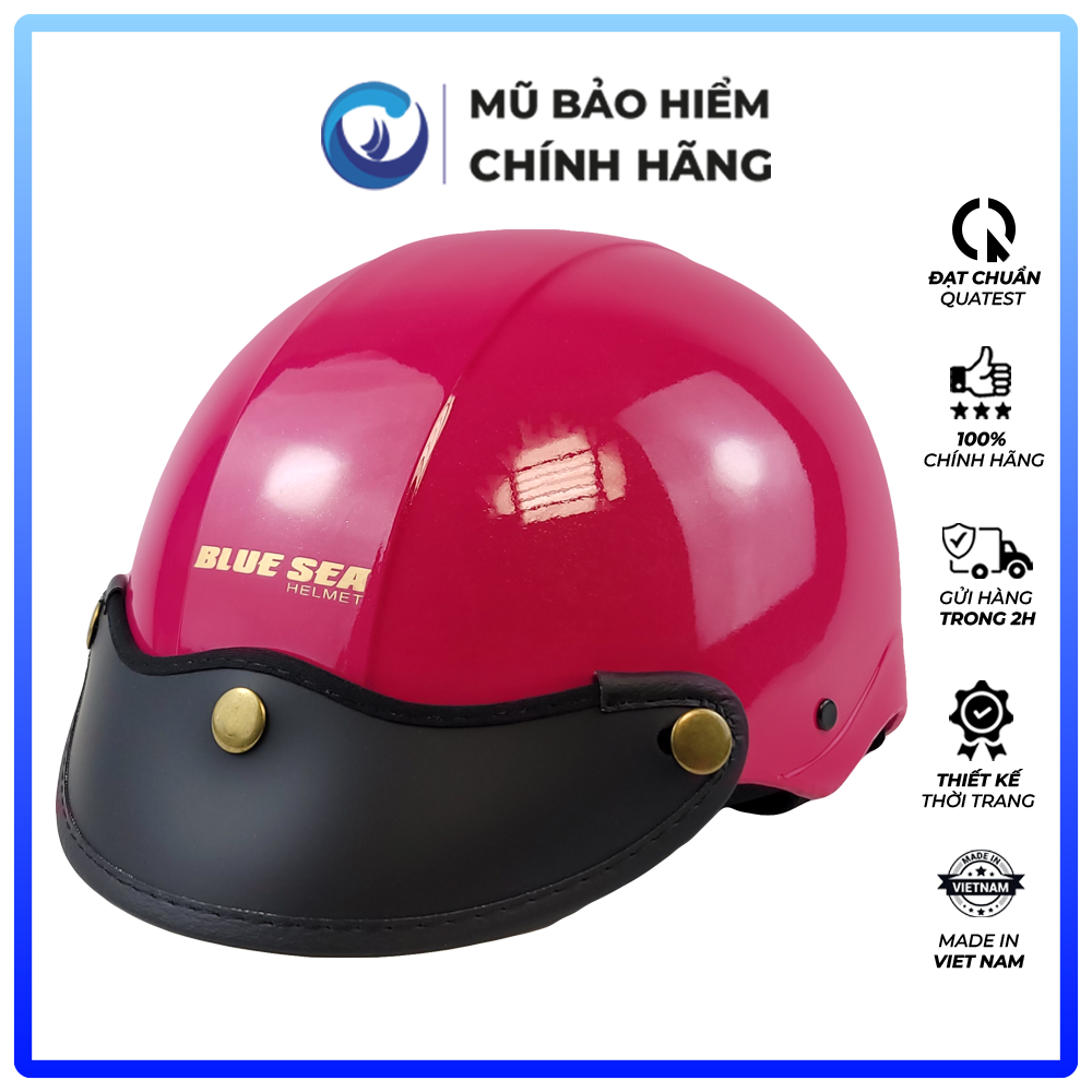 Mũ Bảo Hiểm 1/2 Đầu Blue Sea A104 - Màu Hồng Đậm