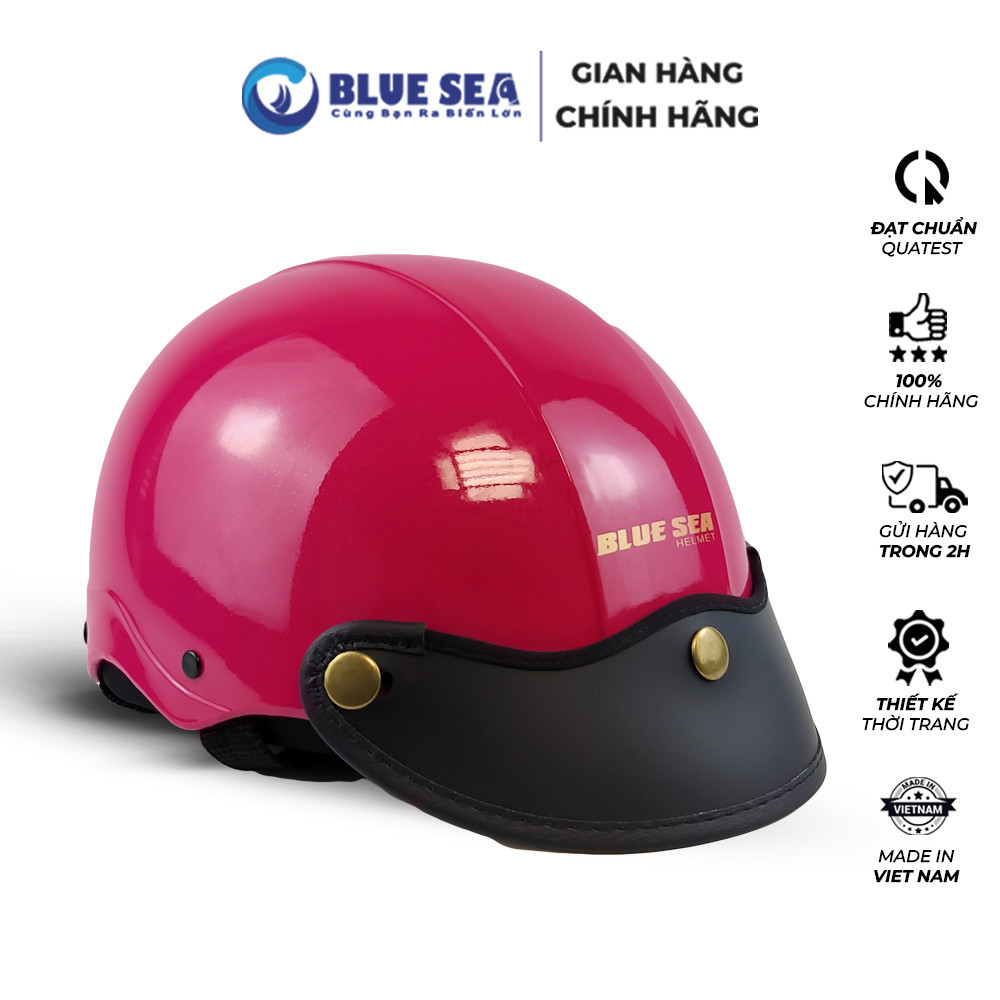 Mũ Bảo Hiểm 1/2 Đầu Blue Sea A104 - Màu Hồng Đậm