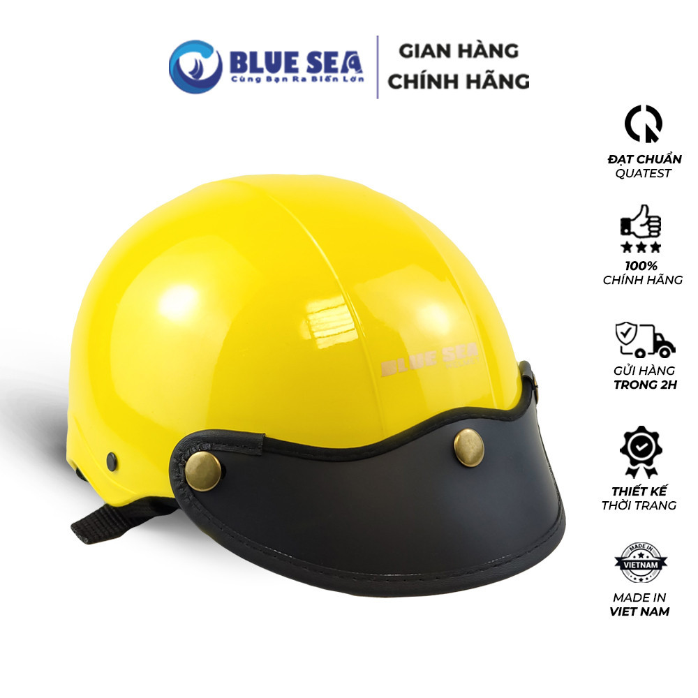 Mũ Bảo Hiểm 1/2 Đầu Blue Sea A104 - Màu Vàng