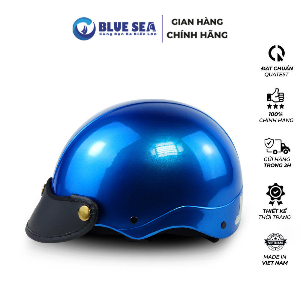 Mũ Bảo Hiểm 1/2 Đầu Blue Sea A104 - Sơn Bóng - Chính hãng