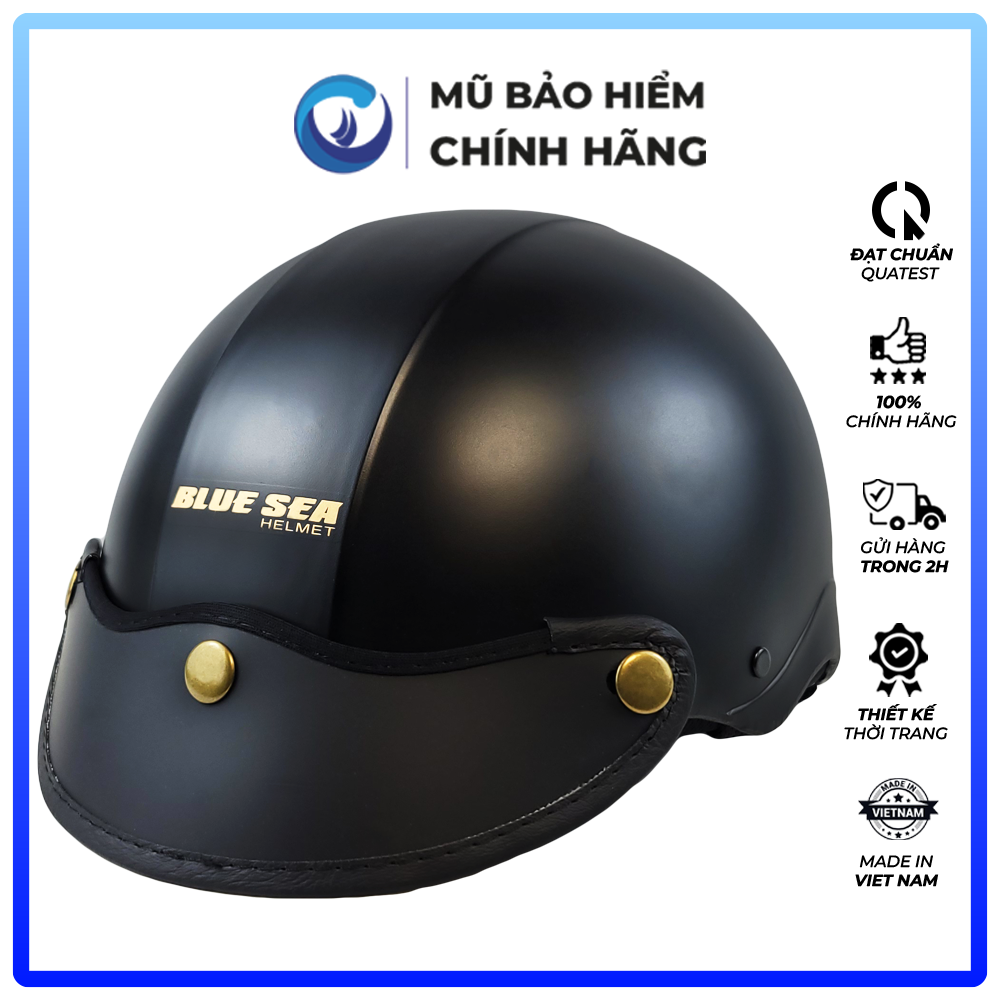 Mũ Bảo Hiểm 1/2 Đầu Blue Sea A104 - Sơn Mờ - Chính hãng