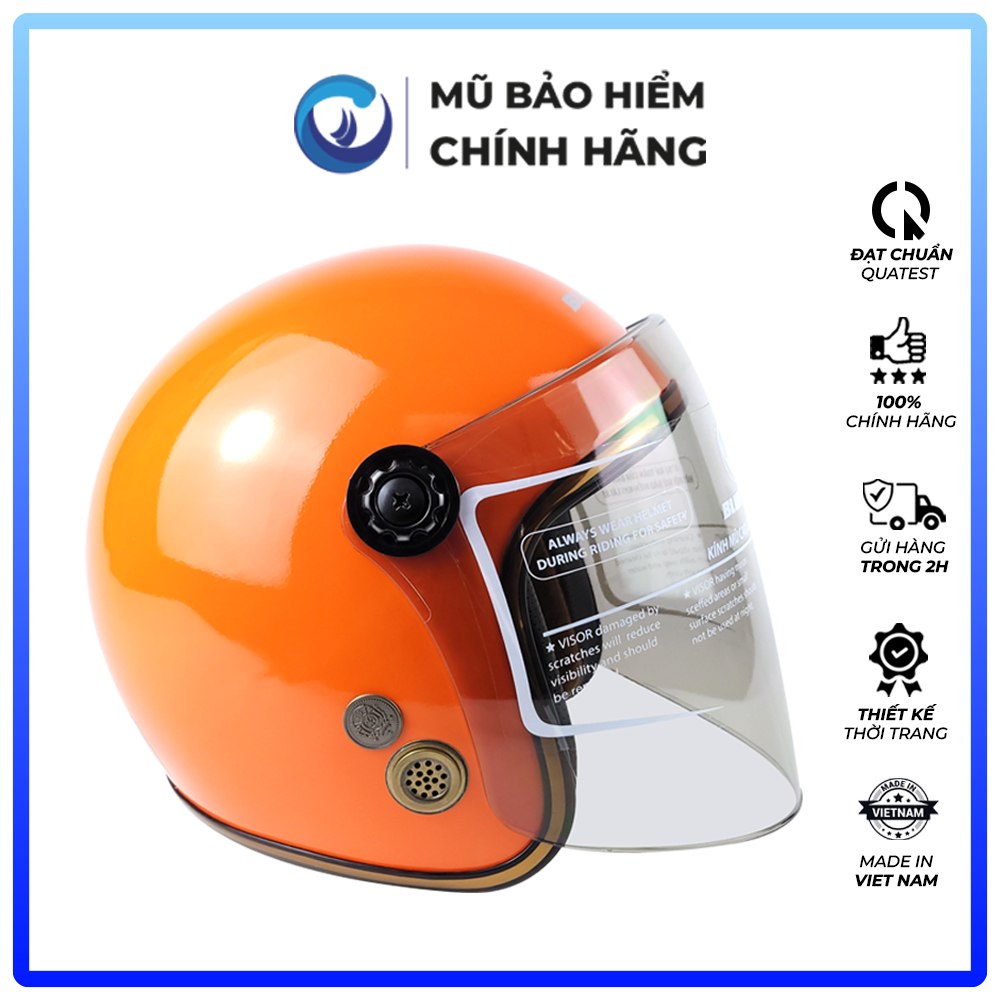 Mũ Bảo Hiểm 3/4 Đầu Có Kính Blue Sea A100K - Nhiều Màu - Chính hãng