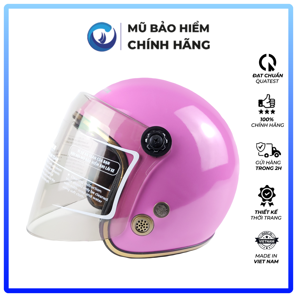 Mũ Bảo Hiểm 3/4 Đầu Có Kính Blue Sea A100K - Nhiều Màu - Chính hãng