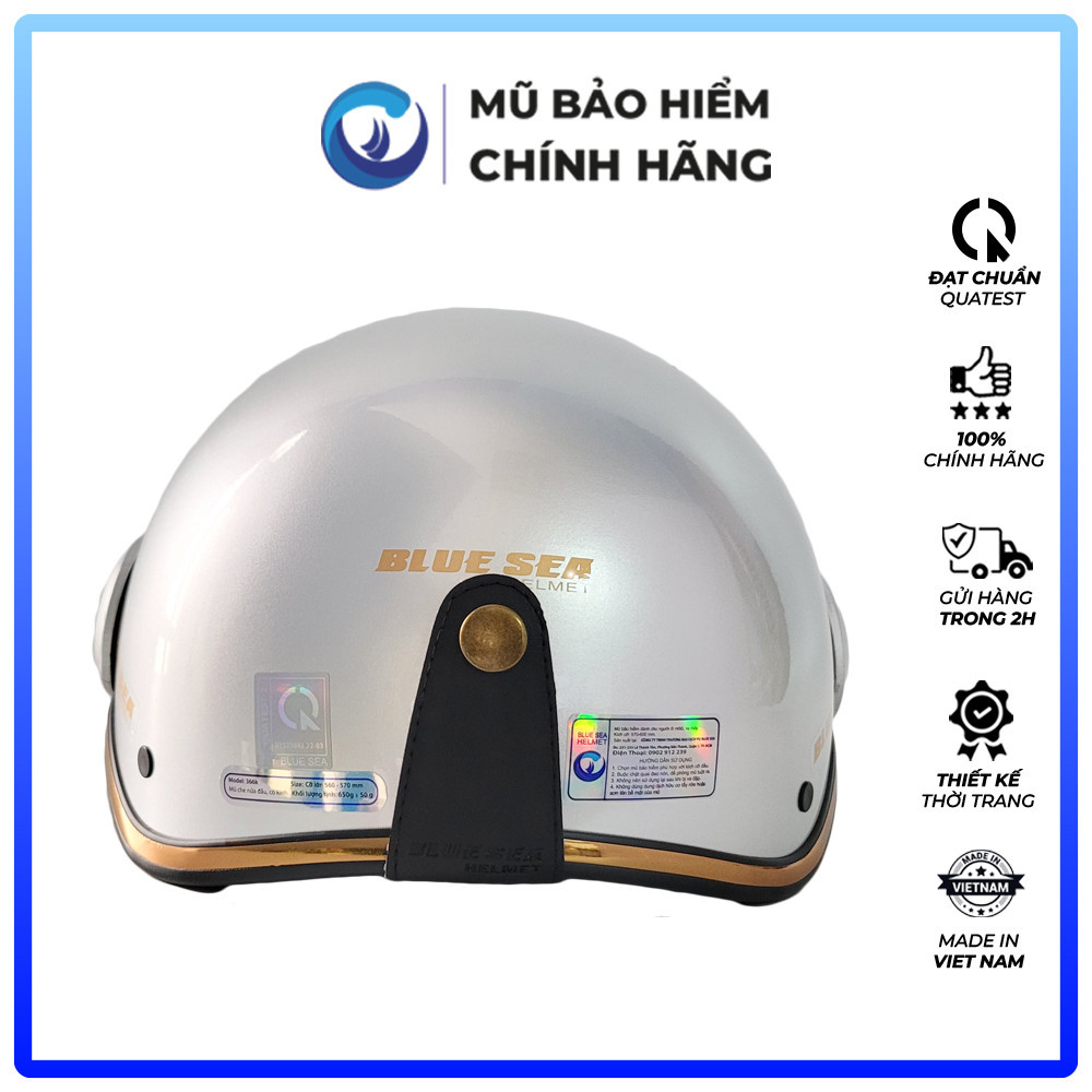 Mũ Bảo Hiểm 1/2 Đầu BL12A366K Màu Bạc - Chính hãng