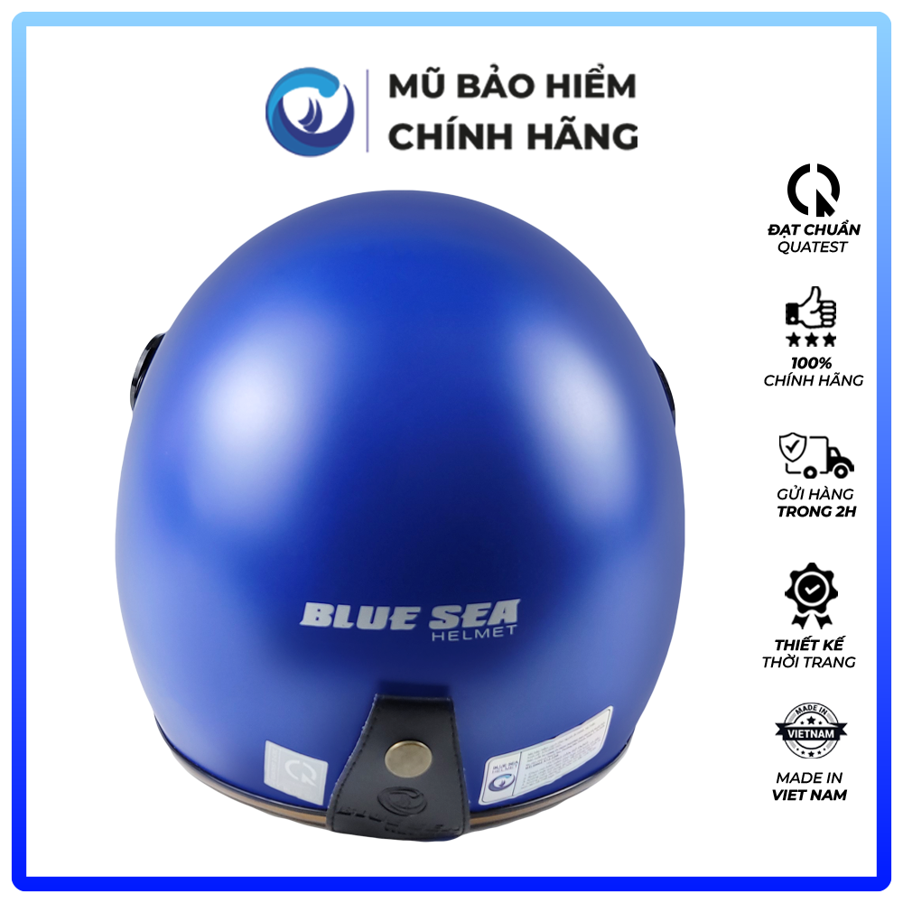 Mũ Bảo Hiểm 3/4 Đầu Có Kính Blue Sea A100K Màu Xanh Bích Mờ