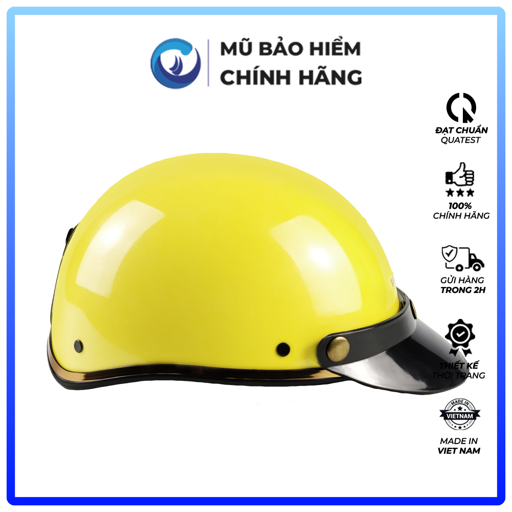 Mũ Bảo Hiểm 1/2 Đầu BL12A366 Màu Vàng - Chính Hãng