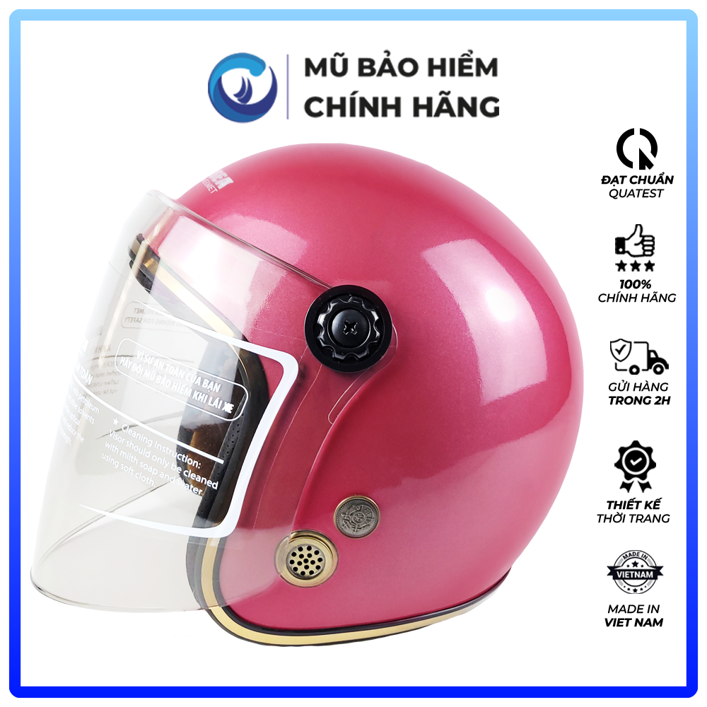 Mũ Bảo Hiểm 3/4 Đầu Có Kính Blue Sea A100K - Nhiều Màu - Chính hãng