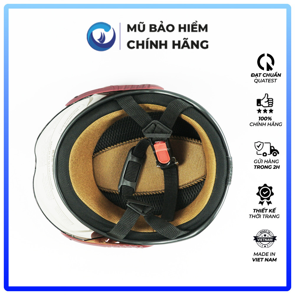 Mũ Bảo Hiểm 1/2 Đầu BL12A366K Màu Đỏ Đô - Chính hãng