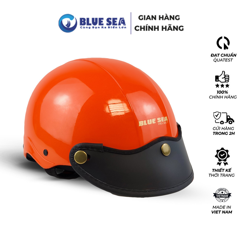 Mũ Bảo Hiểm 1/2 Đầu Blue Sea A104 - Màu Cam