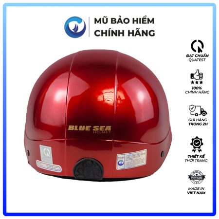 Mũ Bảo Hiểm 1/2 Đầu Blue Sea A104 - Màu Đỏ Đô - Chính Hãng