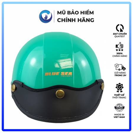 Mũ Bảo Hiểm 1/2 Đầu Blue Sea A104 - Màu Xanh Ngọc