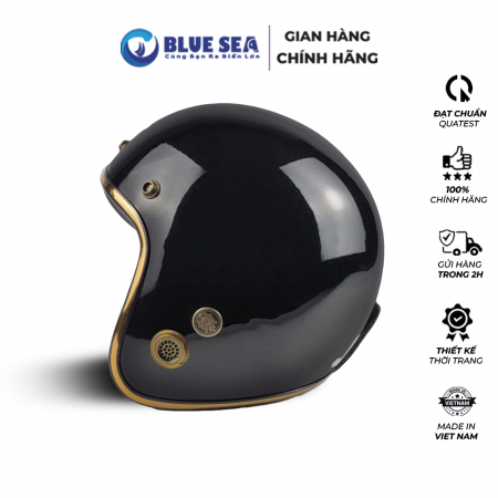 [TẶNG MỎ ] Mũ Bảo Hiểm 3/4 đầu Blue Sea BL34A101 - Kính Rời M139 - Sơn Bóng Cao Cấp - Hàng chính hãng