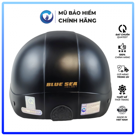 Mũ Bảo Hiểm 1/2 Đầu Blue Sea A104 - Màu Đen