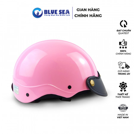 Mũ Bảo Hiểm 1/2 Đầu Blue Sea A104 - Màu Hồng Phấn