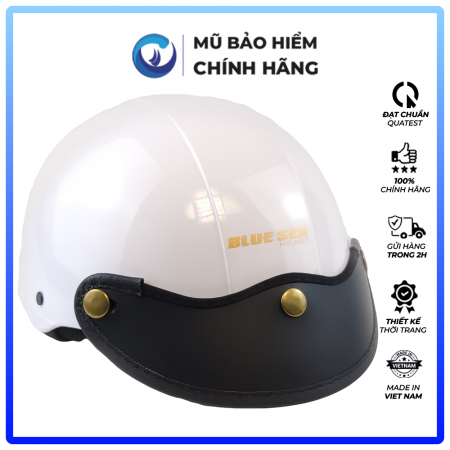 Mũ Bảo Hiểm 1/2 Đầu Blue Sea A104 - Màu Trắng Sữa