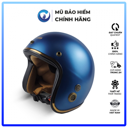 Mũ Bảo Hiểm 3/4 đầu Blue Sea BL34A101 - Kính Rời M139 - Hàng chính hãng