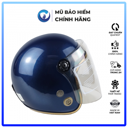 Mũ Bảo Hiểm 3/4 Đầu Có Kính Blue Sea A100K - Nhiều Màu - Chính hãng